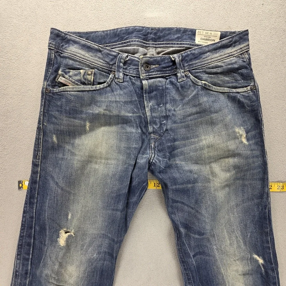 Diesel Jeans Mens 30x32 Blue Darron Regular Slim Tapered Button Fly 008B9
